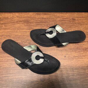Alfani Black Heeled Flip Flops “Alf Franco FO195” Size 8M